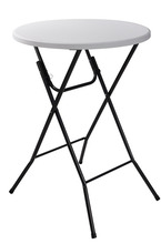 Barbord foldbart hvid/sort Ø80 x 110 cm